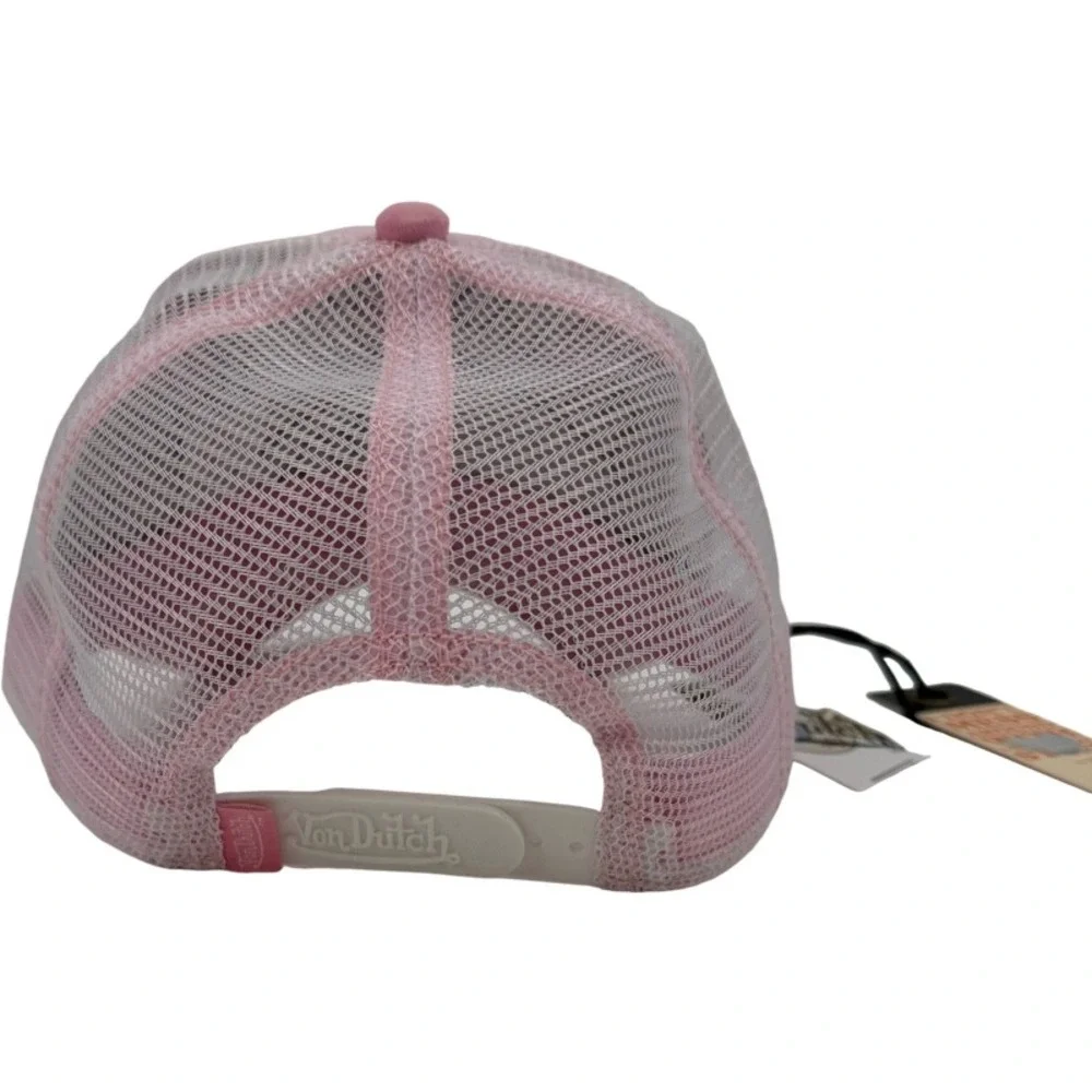 VON DUTCH NEW OS Trucker Hat Pink Velvet Velour Mesh Snapback Y2K Retro Logo